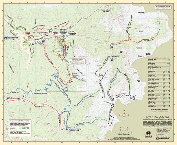 Keystone Bike Trail Map Topo 2001