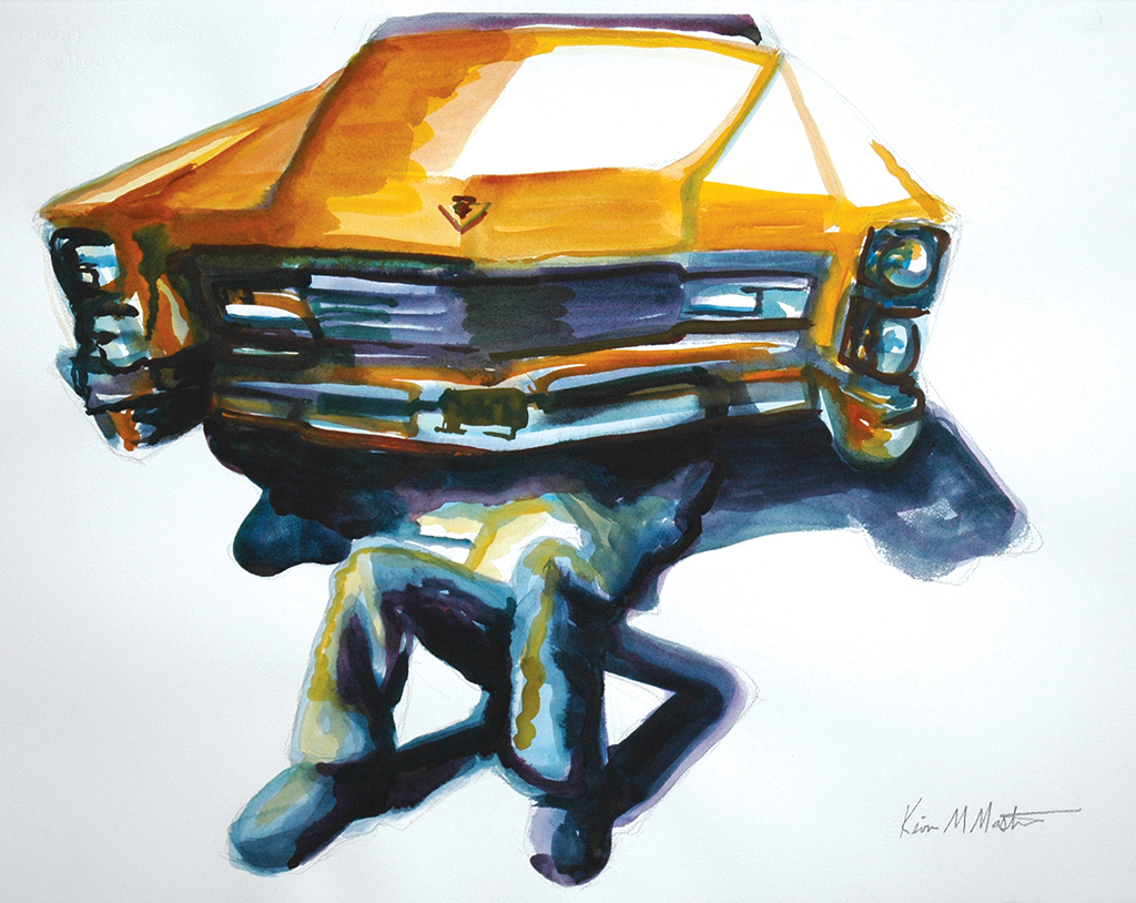 Caddy Girl Watercolor Painting by Kevin Mastin