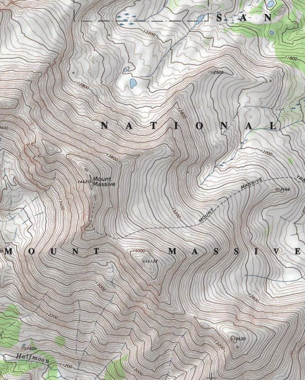 Mount Massive Topo Map Swatch
