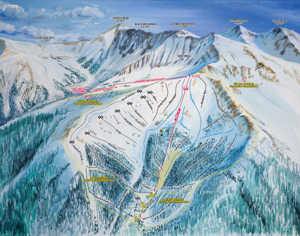 Montezuma Bowl Ski Trail Map