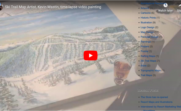 Ski Trail Map Painting