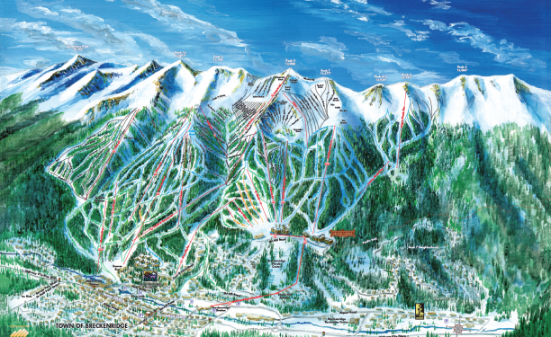 Breckenridge Ski Trail Map Illustration by Kevin Mastin