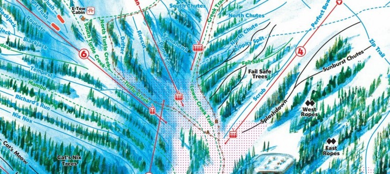 Loveland Ski Trail Map Detail - Ski Trail Map Art by Kevin Mastin 